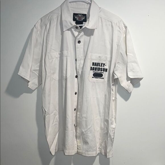 Harley-Davidson White Men's Button Up Shirt, size XL - Picture 1 of 5